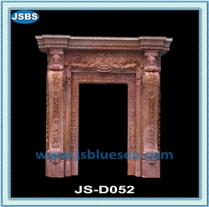 Carving Stone Door Frame, Natural White Marble Door Frame