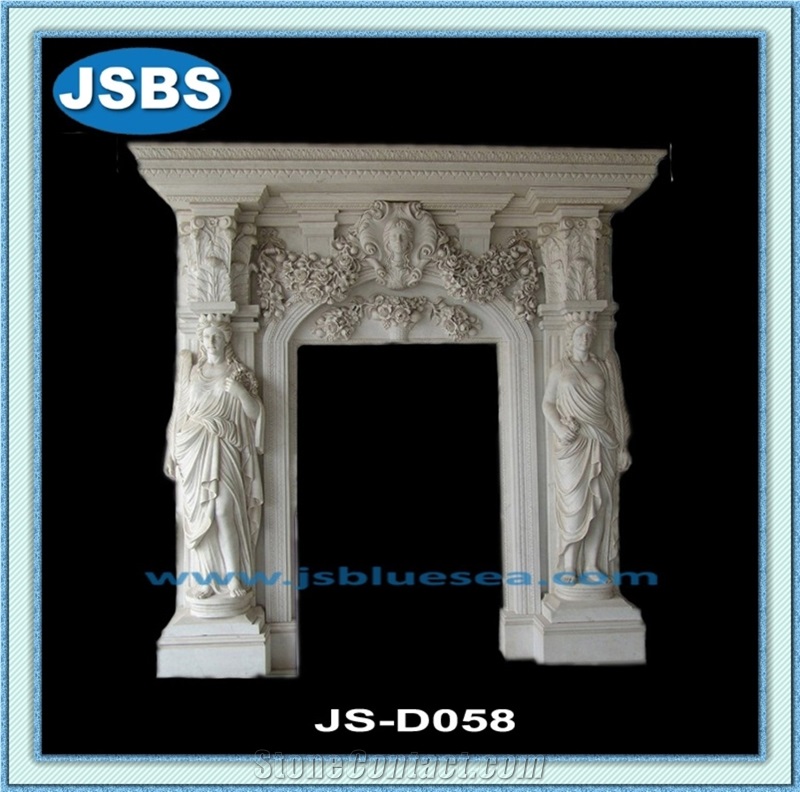 Carving Stone Door Frame, Natural White Marble Door Frame