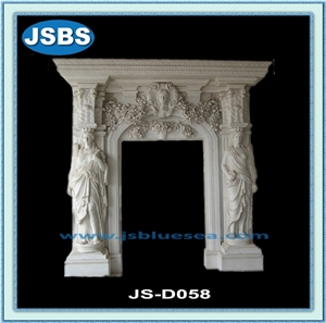 Carving Stone Door Frame, Natural White Marble Door Frame