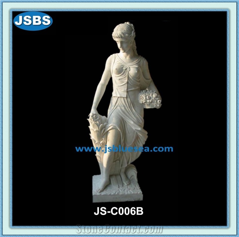 Cheap Garden Four Seasons Marble Statues, Natural White Marble Statues
