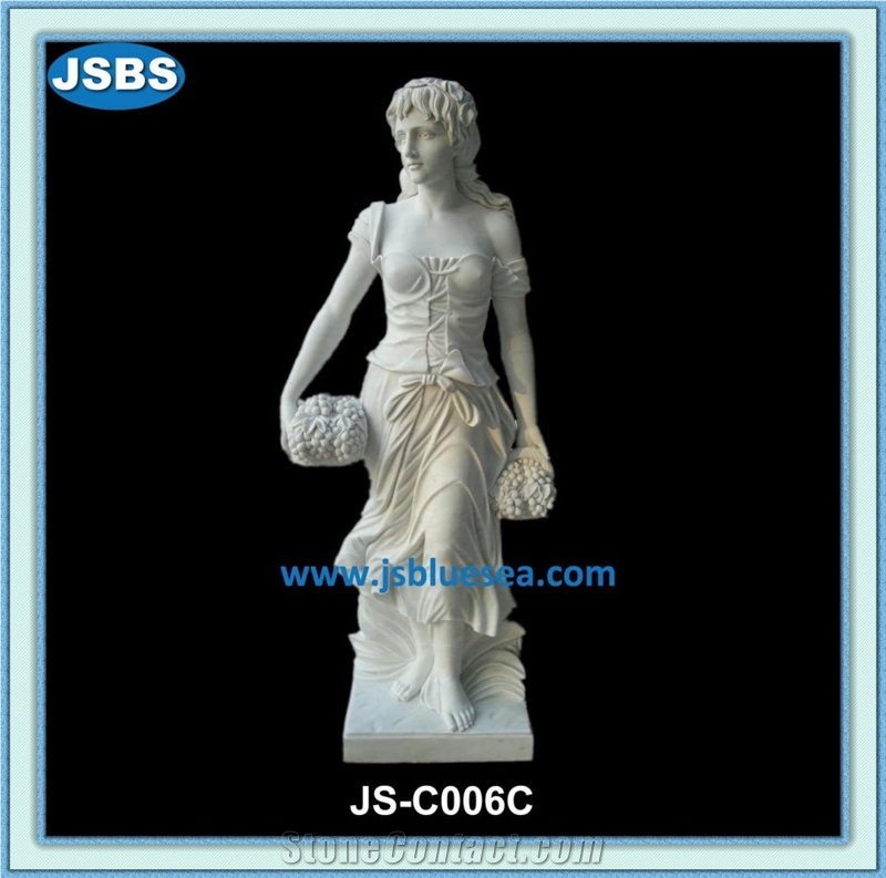 Cheap Garden Four Seasons Marble Statues, Natural White Marble Statues