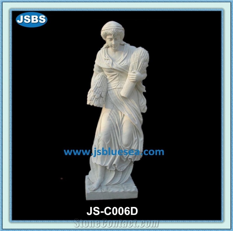 Cheap Garden Four Seasons Marble Statues, Natural White Marble Statues