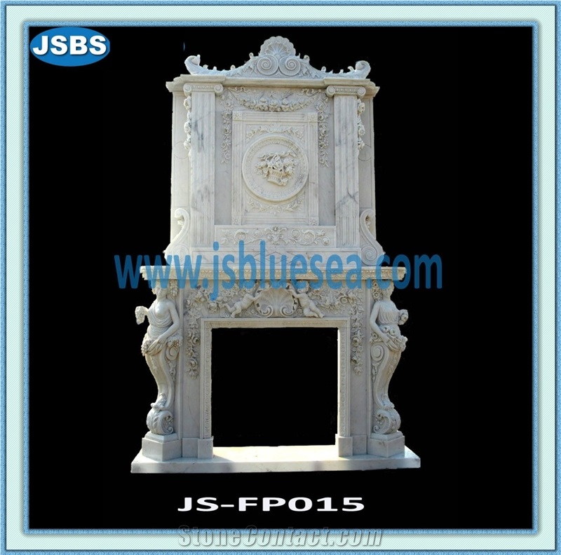 Cheap Natural Marble Fireplace, Beige Marble Fireplaces