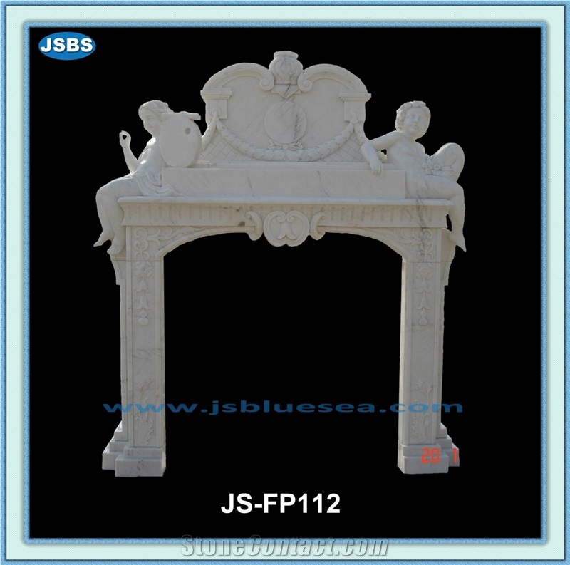 Cheap Natural Marble Fireplace, Beige Marble Fireplaces
