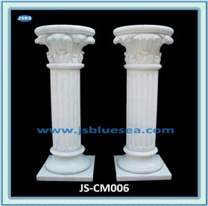 Cheap Natural White Round Stone Columns