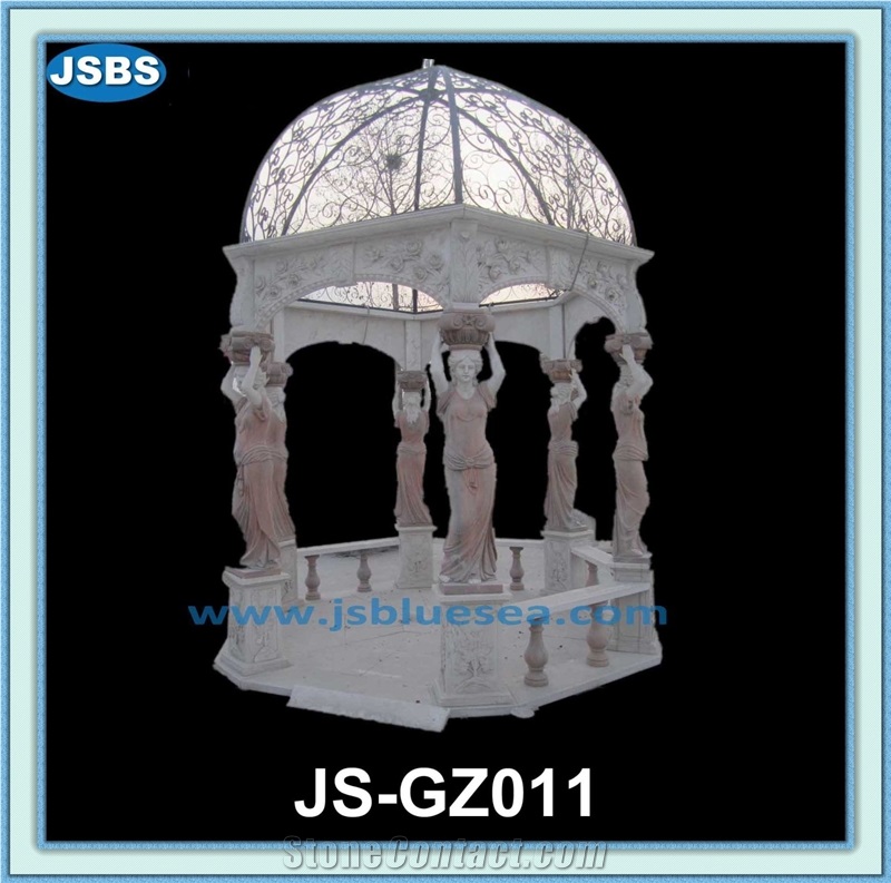 Cheap Outdoor Garden Stone Pavilion, Natural Marble Pavilions