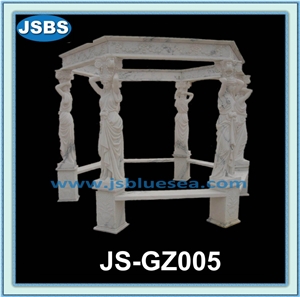 Cheap Outdoor Garden Stone Pavilion, Natural Marble Pavilions