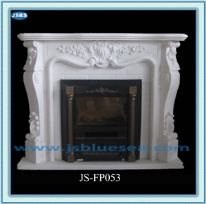 Cheap White Stone Fireplace Surround, Natural White Marble Fireplace Surround
