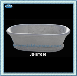 Cultured Cheap Natural White Oval Marble Bathtub