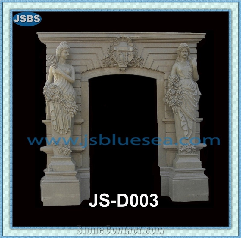 Design Cheap Stone Door Surround, Natural Grey Marble Door Surround