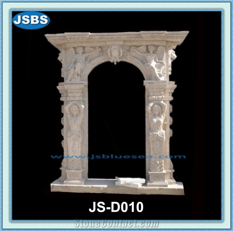 Design Cheap Stone Door Surround, Natural Grey Marble Door Surround