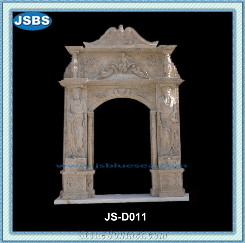 Design Cheap Stone Door Surround, Natural Grey Marble Door Surround