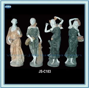 Four Seasons Marble Statues, Natural White Marble Statues