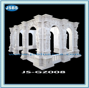 Hand Carved Cheap Marble Dome Gazebo, Natural White Marble Gazebo