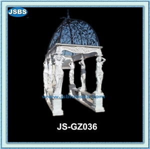Hand Carved Cheap Marble Dome Gazebo, Natural White Marble Gazebo