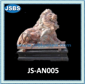 Natural Stone Marble Lion Sculpture