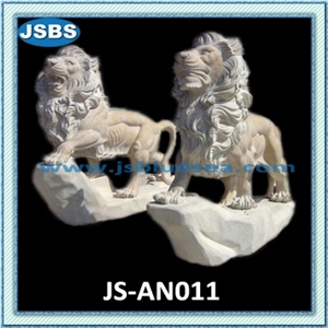 Natural Stone Marble Lion Sculpture
