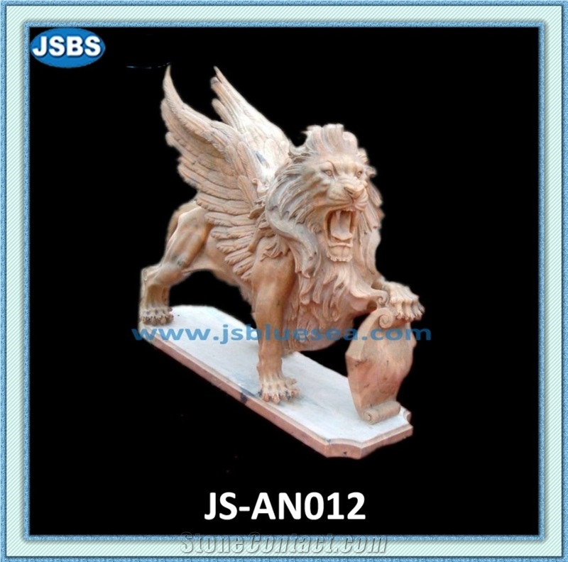 Natural Stone Marble Lion Sculpture