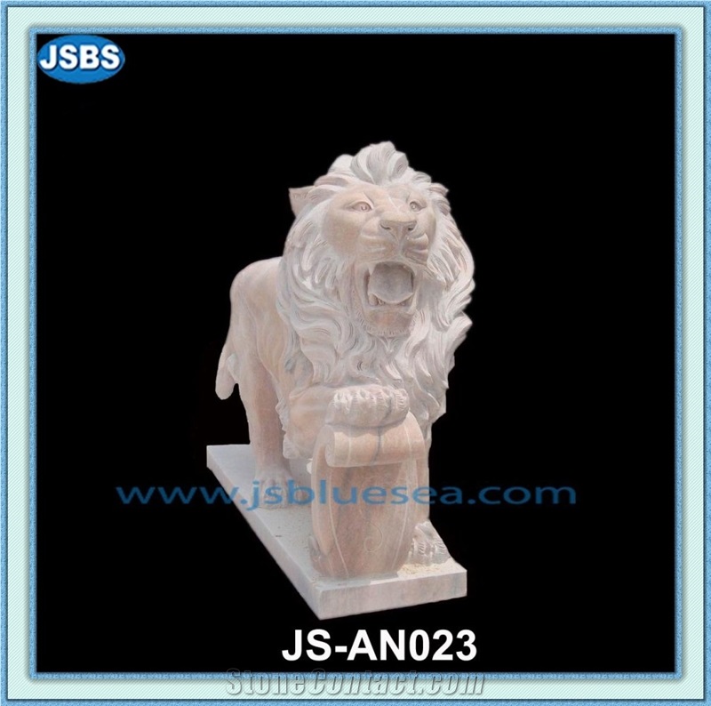 Natural Stone Marble Lion Sculpture