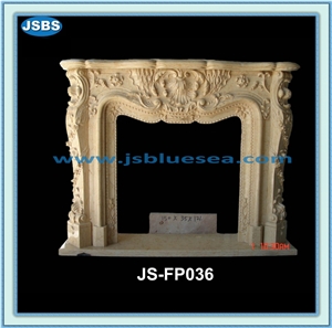 Natural White Marble Fireplace Insert