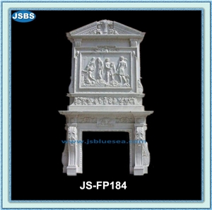 Natural White Marble Fireplace Insert