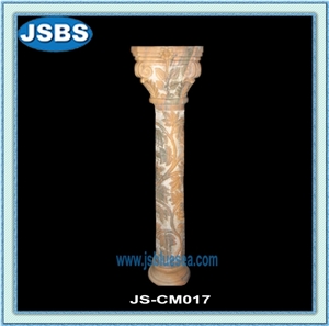Natural White Stone Column Pillar