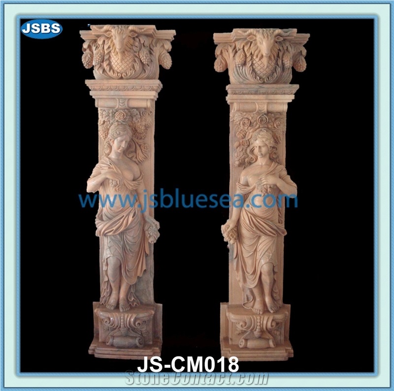 Natural White Stone Column Pillar
