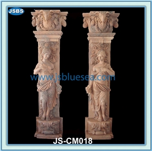 Natural White Stone Column Pillar