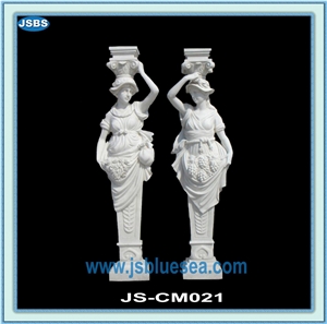 Natural White Stone Column Pillar