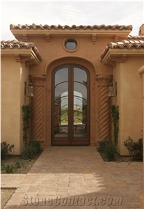 Cantera Cafe Alhambra Curved Column, Cafe Alhambra Cantera Architectural Column