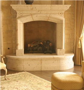 Crema Cantera Fireplaces, Beige Cantera Fireplaces