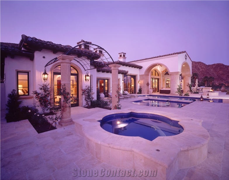 Desert Cream Limestone Fountain, Ponds