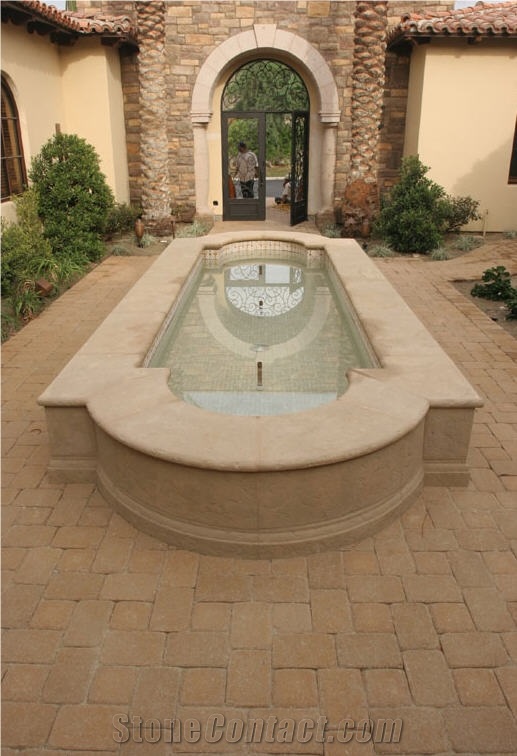 Desert Cream Limestone Fountain, Ponds