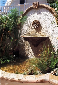 Tobacco Orange Cantera Wall Mounted Fountain