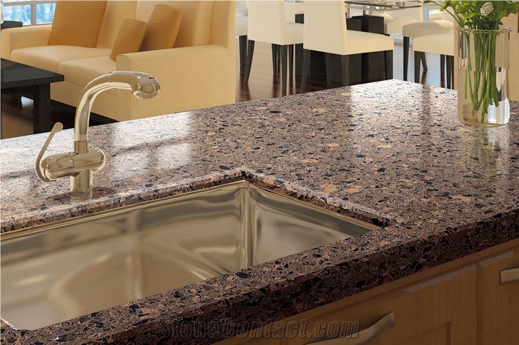 Almond Brown Slabs & Tiles, Select Your Country Brown Quartzite