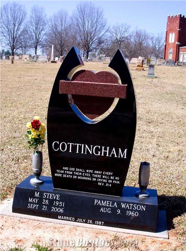 American Gravestone & Tombstone, Black Basalt Gravestone