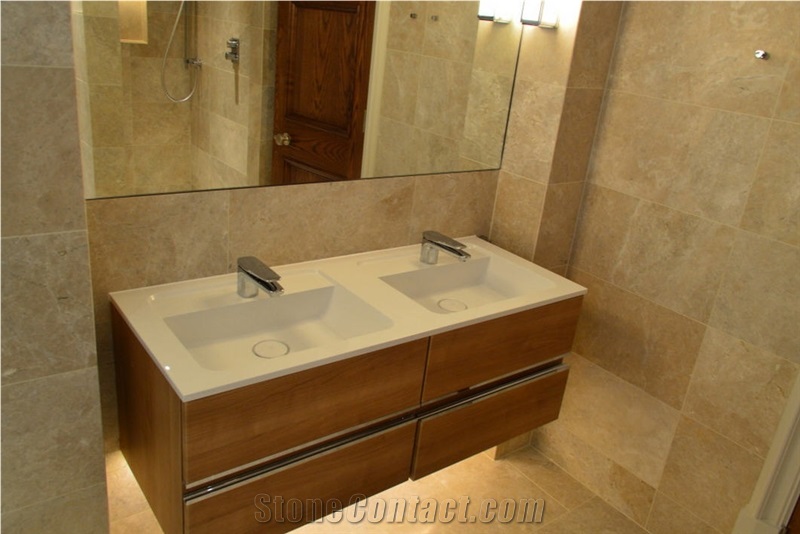 Crema Eneus Marble Bathroom Flooring, Walling
