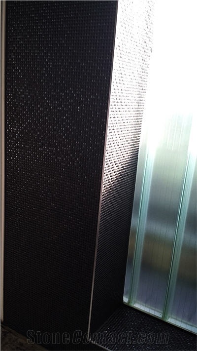 Glass Mosaic Floor and Wall Tiling, Black Glass Mosaic