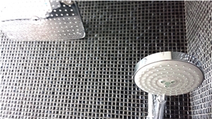 Glass Mosaic Floor and Wall Tiling, Black Glass Mosaic