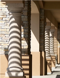 Blanco Huichipan Cantera Curve Column, Blanco Huichapan White Cantera Columns