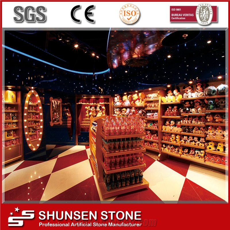 High Quality Crystal Red Artificial Quartz Stone Slab