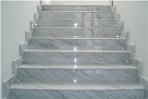 Bianco Venato Marble Stairs, Bianco Venato Carpano Marble Steps