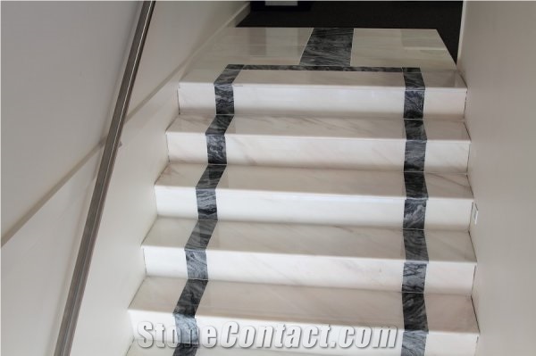 Pentelikon White Marble Stairs