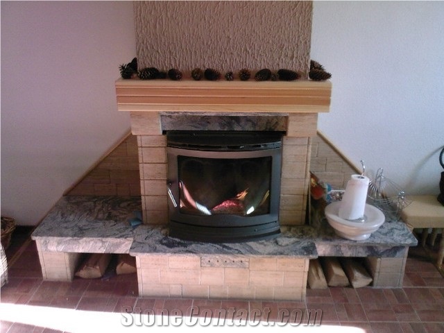 China Juparana Granite Fireplace Hearth