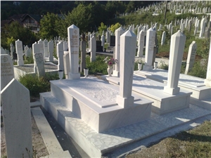 White Marble Muslim Gravestone, Orion White Marble Gravestone