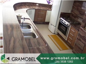 Vermelho Colina Kitchen Countertop, Colinas Red Granite Kitchen Countertops