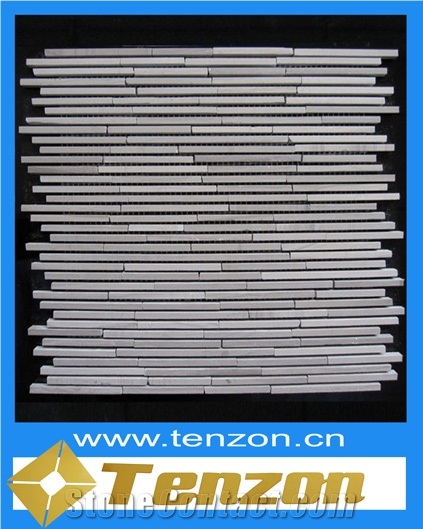 Light Emperador Bamboo Type Marble Mosaic Tile, China Brown Marble