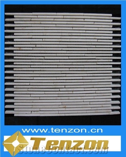 Light Emperador Bamboo Type Marble Mosaic Tile, China Brown Marble