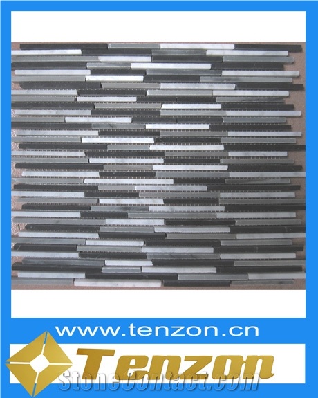 Light Emperador Bamboo Type Marble Mosaic Tile, China Brown Marble