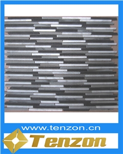 Light Emperador Bamboo Type Marble Mosaic Tile, China Brown Marble